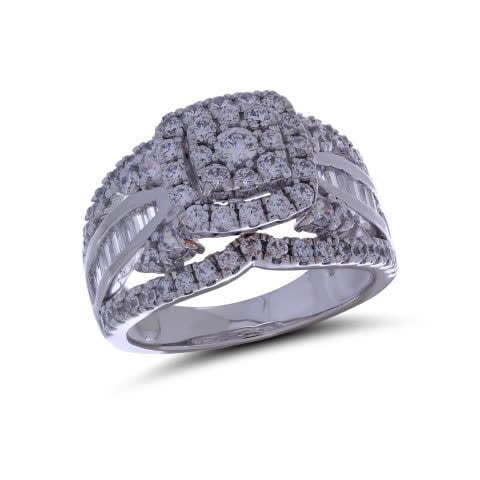 14K White Gold 2.02-2.04 Cttw Baguette Diamond Ladies Ring
