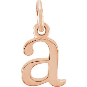 14K Rose Gold Polished Lowercase Initial Pendant