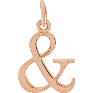 18K Rose Gold-Plated Sterling Silver Polished Lowercase Initial Pendant