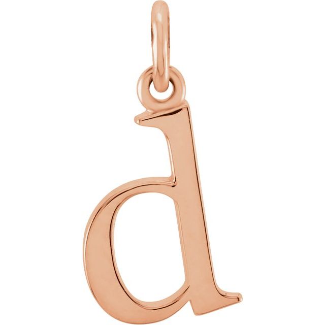 18K Rose Gold-Plated Sterling Silver 11.25 X 5.4 Mm Polished Lowercase Initial D Pendant