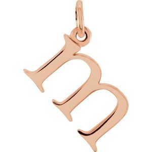 18K Rose Gold-Plated Sterling Silver Polished Lowercase Initial Pendant