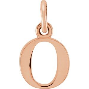 18K Rose Gold-Plated Sterling Silver Polished Lowercase Initial Pendant