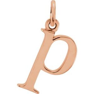 18K Rose Gold-Plated Sterling Silver Polished Lowercase Initial Pendant