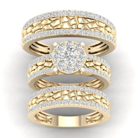 10K Yellow Gold 1.50 Cttw Diamond Ladies Rings