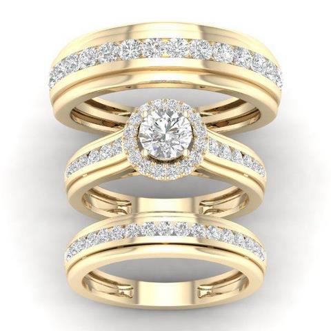 10K Yellow Gold 1.75 Cttw Diamond Ladies Rings