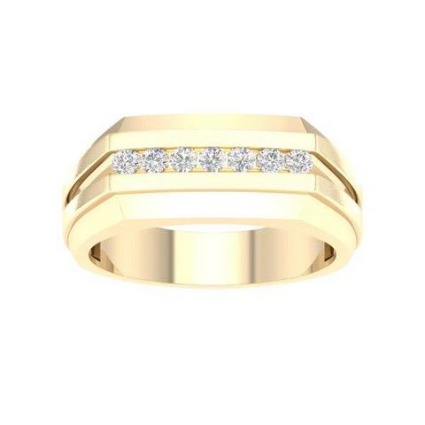 10K Yellow Gold 0.15 Cttw Diamond Mens Rings