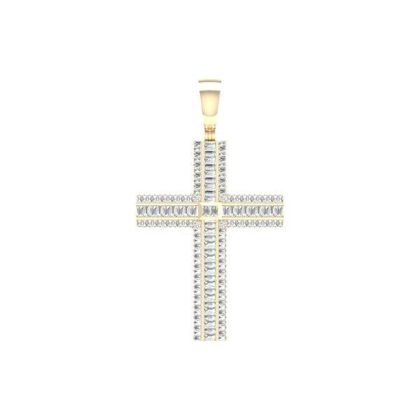 10K Yellow Gold 2.33 Cttw Diamond Cross