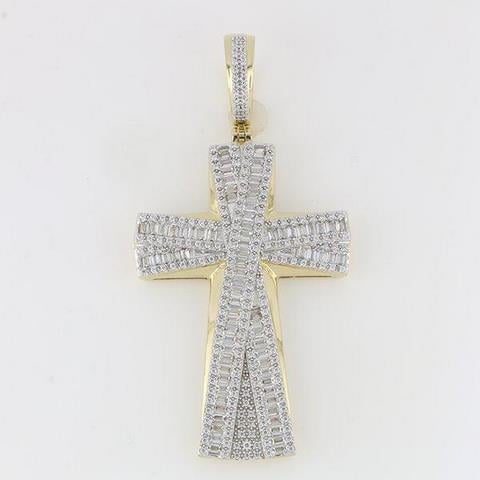 10K Yellow Gold 1.50 Cttw Diamond Cross