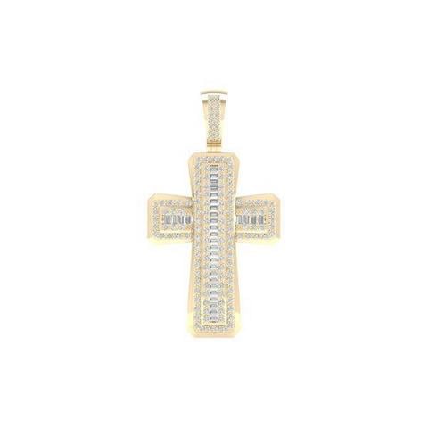 10K Yellow Gold 0.75 Cttw Diamond Cross