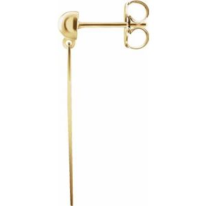 14K Yellow Gold 26.57 X 20 Mm Each Friction Back Polished Circle Cutout Dangle Earring