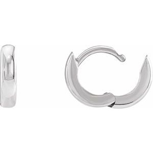 Sterling Silver Pair Hinged Hoop Earrings With Bead Blast Finish, Length: 9.5 Mm, Thickness: 2.25 Mm