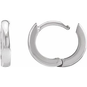 Sterling Silver Pair Hinged Hoop Earrings, Length: 12 Mm, Thickness: 2.25 Mm