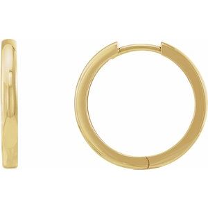 14K Yellow Gold Pair Hinged Hoop Earrings, Length: 20 Mm, Thickness: 2.39 Mm