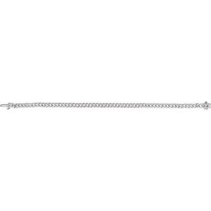 14K White Gold Round 1Mm G-H I1 1/2 Ctw Natural Diamond Bracelet, Length: 7.25 In