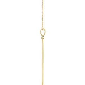 14K Yellow Gold Round 1Mm G-H I1 Natural Diamond Accented Double Arrow Necklace, Length: 18 In