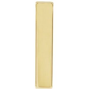 14K Yellow Or White Or Rose Gold Or Sterling Silver Or Platinum Polished Engravable Four-Sided Vertical Bar Slide Pendant