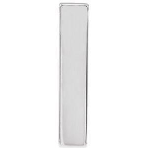 14K Yellow Or White Or Rose Gold Or Sterling Silver Or Platinum Polished Engravable Four-Sided Vertical Bar Slide Pendant