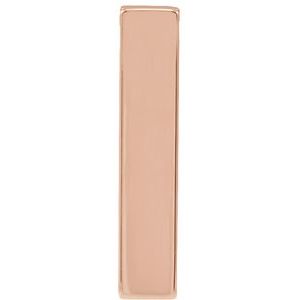 14K Yellow Or White Or Rose Gold Or Sterling Silver Or Platinum Polished Engravable Four-Sided Vertical Bar Slide Pendant