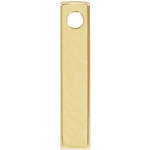 14K Yellow Or White Or Rose Gold Or Sterling Silver Or Platinum Polished Engravable Four-Sided Vertical Bar Slide Pendant