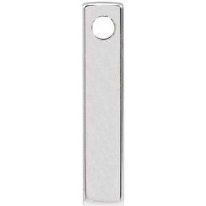 14K Yellow Or White Or Rose Gold Or Sterling Silver Or Platinum Polished Engravable Four-Sided Vertical Bar Slide Pendant