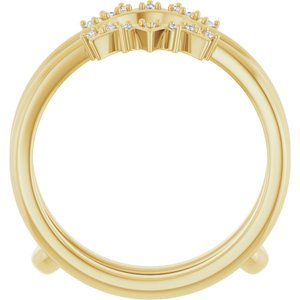 14K Yellow Gold Round 1 Mm .05 Ctw Natural Diamond Ring Guard Size 7