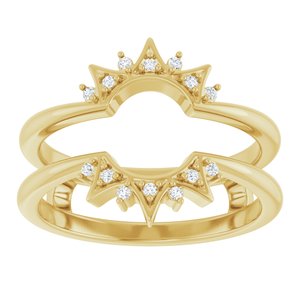 14K Yellow Gold Round 1 Mm .05 Ctw Natural Diamond Ring Guard Size 7