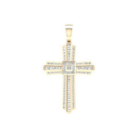10K Yellow Gold 1.75 Cttw Diamond Cross
