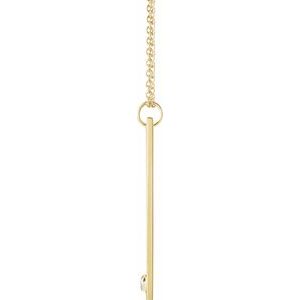 14K Yellow Gold 28 X 6 Mm 16-18 In Polished 0.03 Ctw Natural Diamond Engravable Heart Pendant