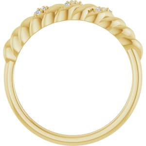 14K Yellow Gold Natural Diamond Round 1 Mm Polished .04 Ctw Natural Diamond Dome Ring Size 7