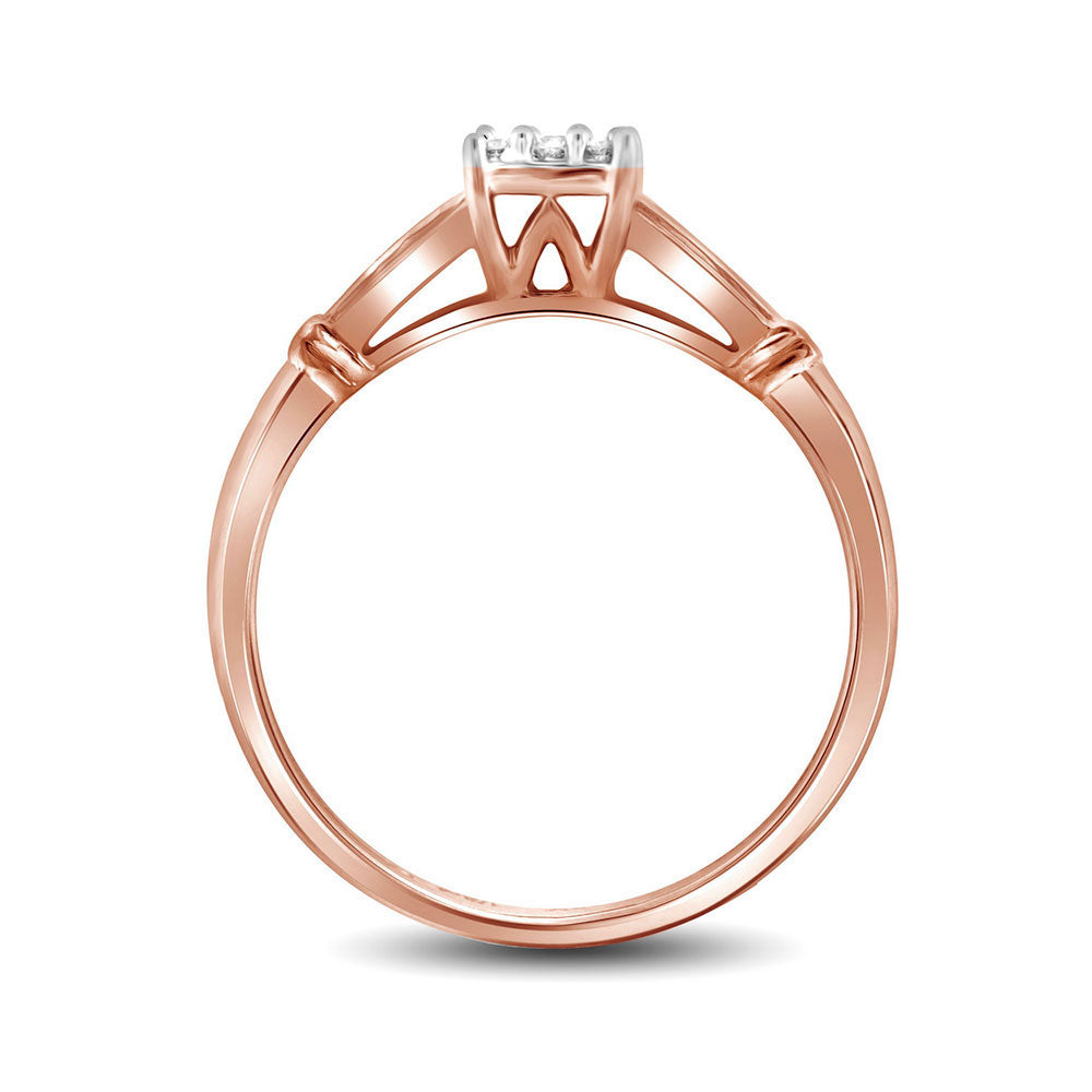 10K Yellow Or Rose Gold Round Diamond Bridal Wedding Ring Band Set 1/5 Cttw, Womens Size: 5-10