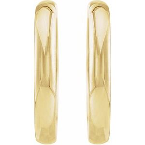 14K Yellow Gold Pair Hinged Hoop Earrings, Length: 17 Mm, Thickness: 2.39 Mm