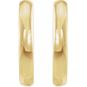 14K Yellow Gold Pair Hinged Hoop Earrings, Length: 15 Mm, Thickness: 2.25 Mm