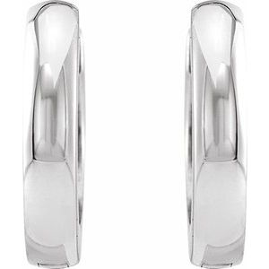 Sterling Silver Pair Hinged Hoop Earrings, Length: 12 Mm, Thickness: 2.25 Mm