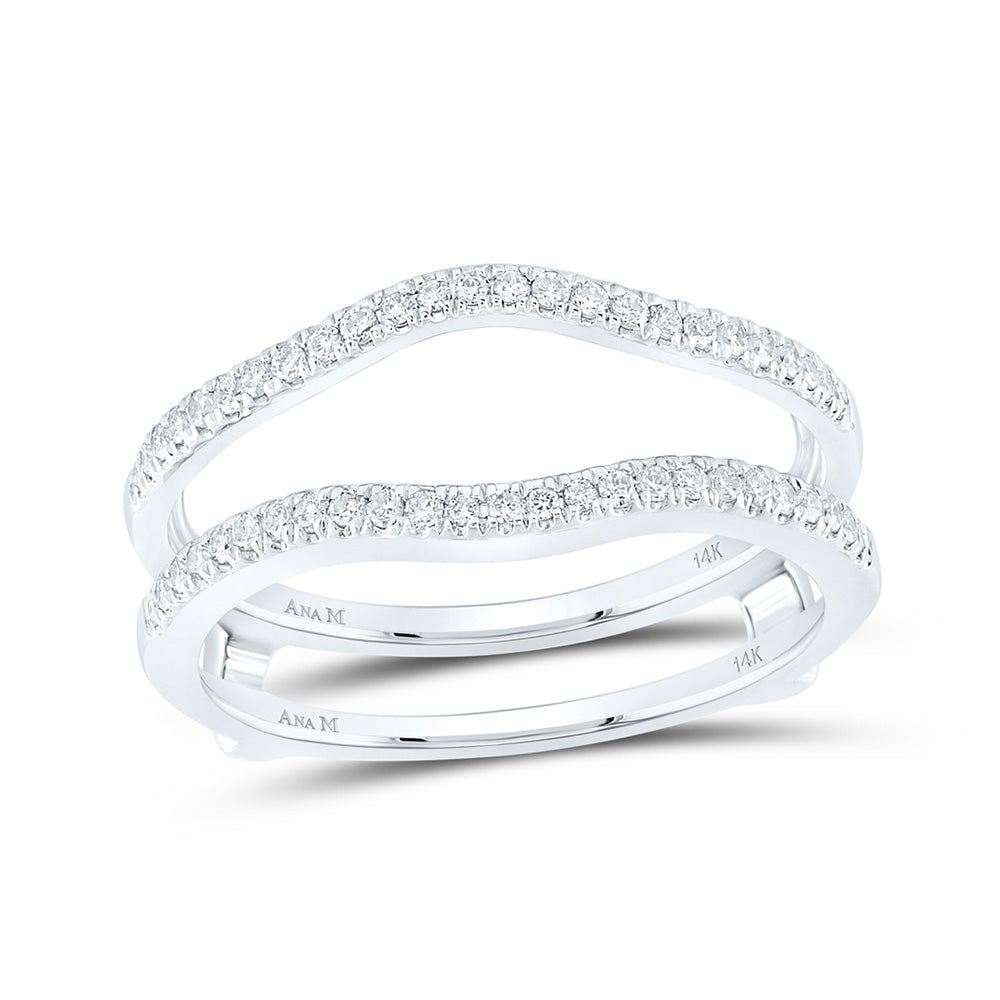 14K Yellow Or White Gold Womens Diamond Ring Guard Wrap Solitaire Band Enhancer 1/4 Cttw, Womens Size: 5-10