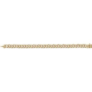 14K Yellow Gold Round 1.1Mm G-H I1 1 1/2 Ctw Natural Diamond Curb Chain Bracelet, Length: 7 In