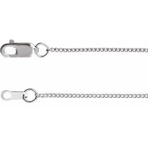 14K Yellow Or White Or Rose Gold Or Sterling Silver 1 mm Lobster Clasp Diamond-Cut Curb Chain