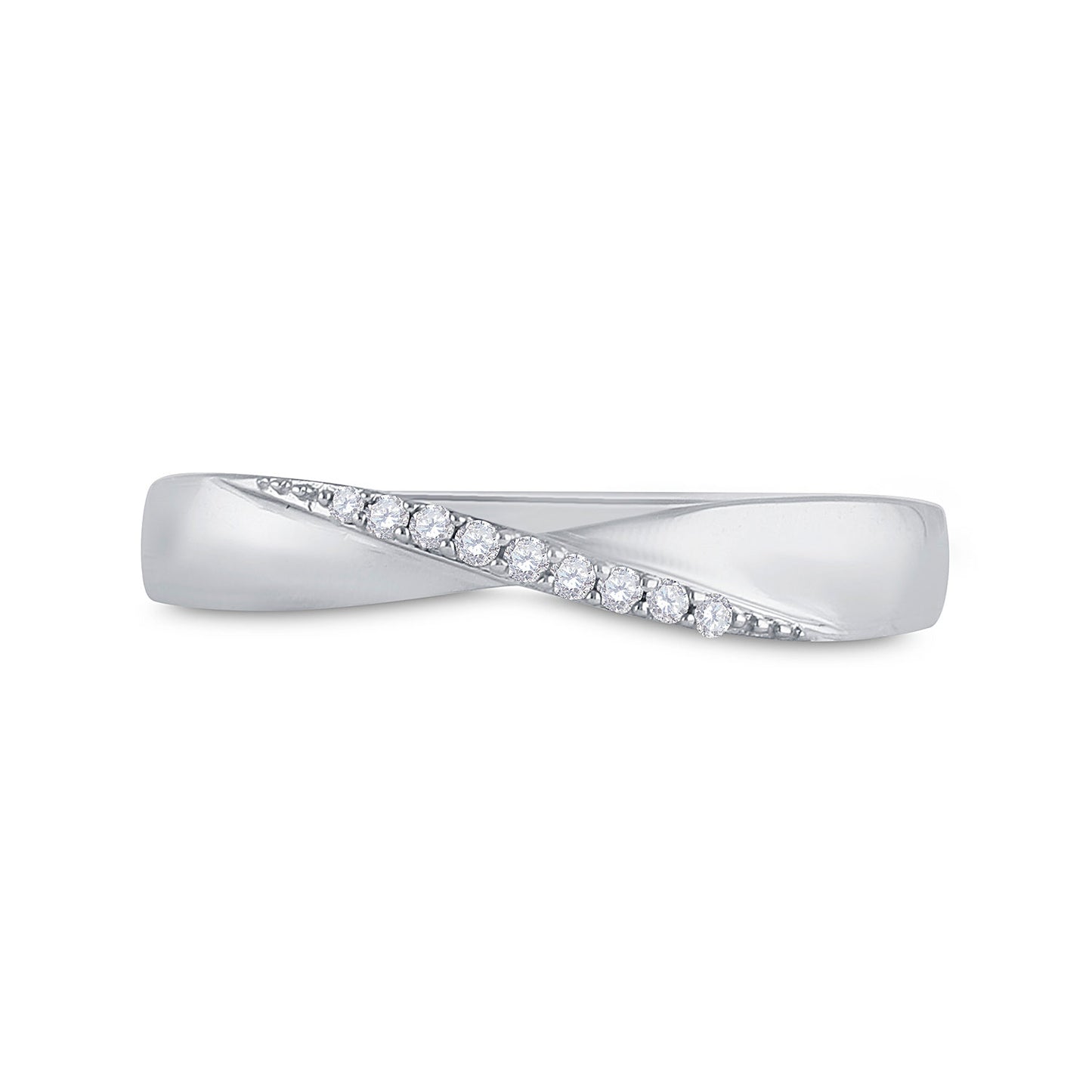 Sterling Silver Womens Round Diamond Band Ring 1/20 Cttw, Womens Size: 5-10