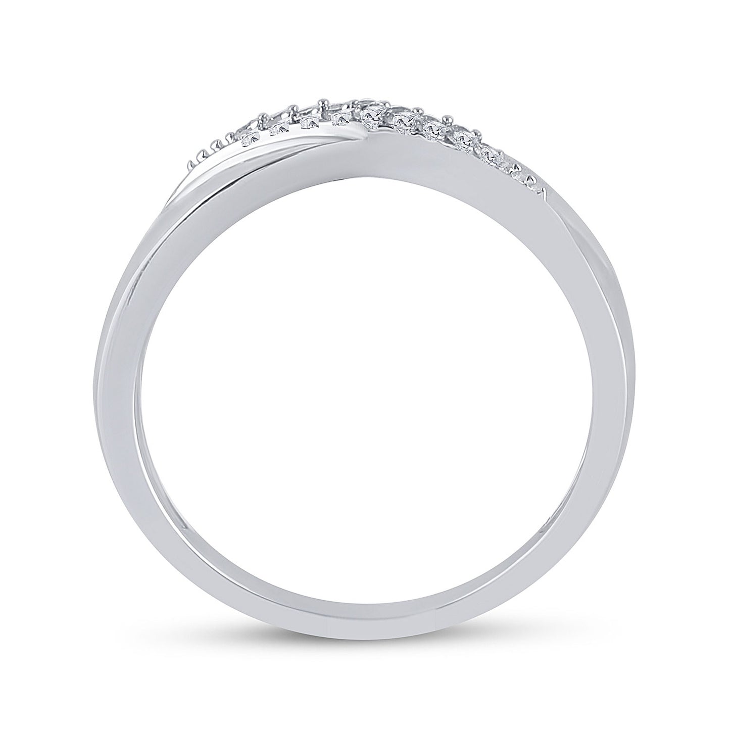 Sterling Silver Womens Round Diamond Band Ring 1/20 Cttw, Womens Size: 5-10