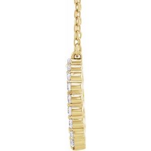 14K Yellow Gold Round 2.4Mm G-H Si2-Si2 3/8 Ctw Lab-Grown Diamond Adjustable Necklace, Length: 18 In