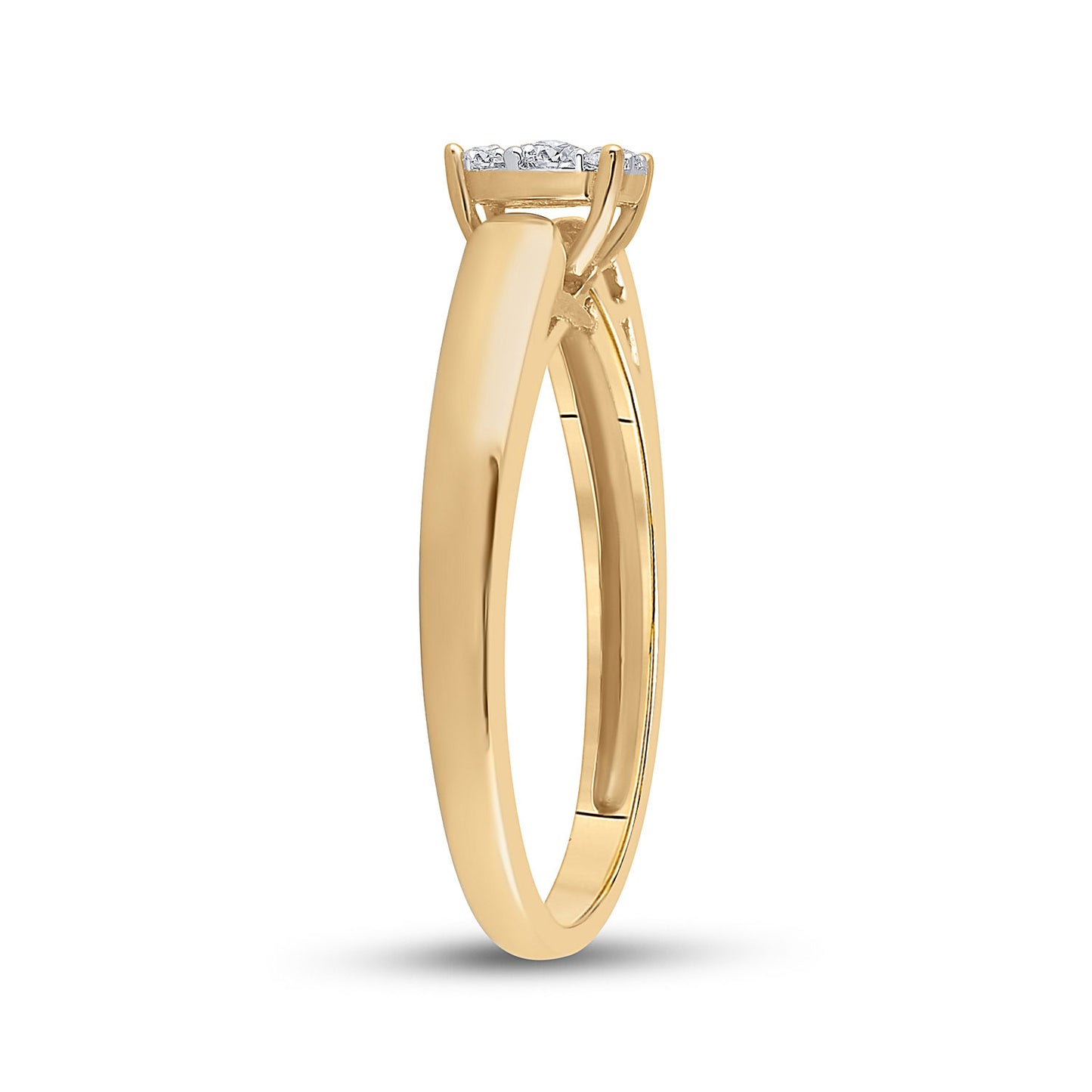 10K Yellow Gold Round Diamond Solitaire Bridal Wedding Engagement Ring 1/5 Cttw, Womens Size: 5-10
