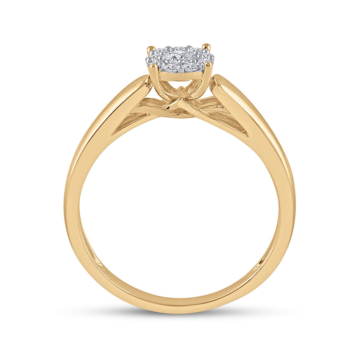 10K Yellow Gold Round Diamond Solitaire Bridal Wedding Engagement Ring 1/5 Cttw, Womens Size: 5-10