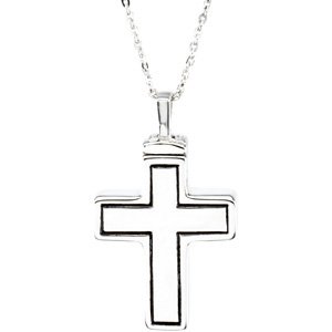 Sterling Silver Without Box Polished Mens Cross Ash Holder Necklace Without Box
