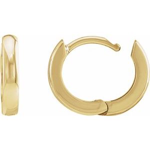 14K Yellow Gold Pair Hinged Hoop Earrings, Length: 12 Mm, Thickness: 2.25 Mm
