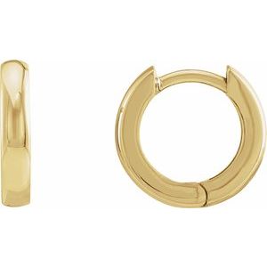 14K Yellow Gold Pair Hinged Hoop Earrings, Length: 12 Mm, Thickness: 2.25 Mm