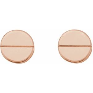 14K Rose Gold 4.9 Mm Pair Press Fit Back Included 4 Mm Polished Geometric Earrings With Press Fit Closure