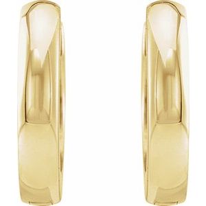 14K Yellow Gold Pair Hinged Hoop Earrings, Length: 12 Mm, Thickness: 2.25 Mm