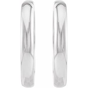 Sterling Silver Pair Hinged Hoop Earrings, Length: 17 Mm, Thickness: 2.39 Mm