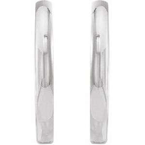 Sterling Silver Pair Hinged Hoop Earrings, Length: 20 Mm, Thickness: 2.39 Mm