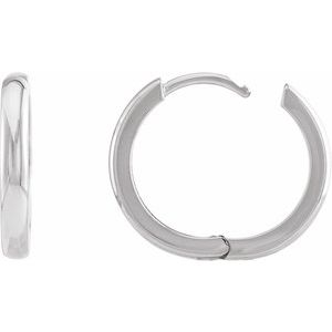 Sterling Silver Pair Hinged Hoop Earrings, Length: 17 Mm, Thickness: 2.39 Mm