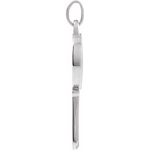 Sterling Silver 21.57 X 9 Mm Polished Engravable Key Pendant